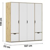 Boxxx OMARA S KLASIČNIMI VRATI, bela, hrast artisan | Shoptok.si