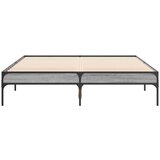 vidaXL Posteljni okvir siva sonoma 120x190 cm inženirski les in kovina, (21142941) | Shoptok.si