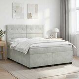  Boxspring krevet s madracem Svjetlosiva 180 x 200 cm Baršun | shoptok.hr