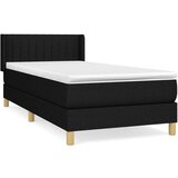 vidaXL Box spring postelja z vzmetnico črna 100x200 cm blago | Shoptok.si