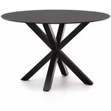 Kave Home Črna okrogla jedilna miza s stekleno mizno ploščo ø 120 cm Argo –