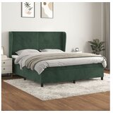 vidaXL Box spring postelja z vzmetnico temno zelena 160x200 | Shoptok.si