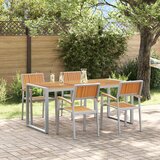 vidaXL 5-delni vrtni jedilni set, masiven les akacije in kovina | Shoptok.si