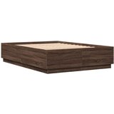  Okvir za krevet s LED svjetlima boja hrasta 150 x 200 cm drveni | shoptok.hr