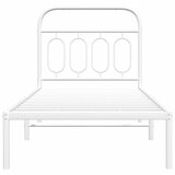  Metalni okvir za krevet s uzglavljem bijeli 90 x 190 cm | shoptok.hr