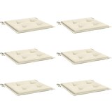 vidaXL jastuci za vrtne stolice 6 kom krem 40 x 40 x 3 cm od tkanine | shoptok.hr
