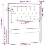 vidaXL Vzglavje Drugo Rjava in svetlo siva 75 cm Trdna borovina | Shoptok.si