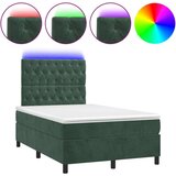  Krevet box spring s madracem LED tamnozeleni 120x200 cm baršun | shoptok.hr