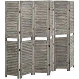 vidaXL Sobna pregrada sa 6 panela siva 214 x 166 cm od masivnog drva | shoptok.hr