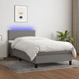 vidaXL Box spring postelja z vzmetnico LED temno siva 100x200 cm blago Cene