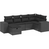  6-dijelni set vrtnih sofa s jastucima crni od poliratana Crna 83 x 62 x 69 cm | shoptok.hr