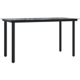  5-dijelni vrtni blagovaonski set crno-sivi od poliratana | shoptok.hr