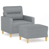  Fotelja s tabureom svjetlosiva 60 cm od tkanine | shoptok.hr