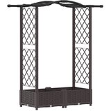  Povišeni krevet s mrežom i krovom Smeđa 124 x 40 x 125 cm PP | shoptok.hr