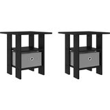  Noćni ormarić s ladicama 2 pcs Crni hrast 41 x 40 x 45 cm | Eponuda.ba