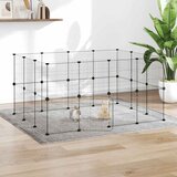  Kavez za ljubimce s 28 panela i vratima crni 35 x 35 cm čelični | shoptok.hr