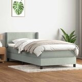 vidaXL Box Spring krevet s madracem svijetlo sivi 90x210 cm baršun | shoptok.hr