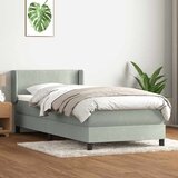 vidaXL Box Spring postelja z vzmetnico Svetlo siva 90x210 cm Velvet | Shoptok.si