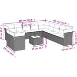 12-dijelni set vrtnih sofa od poliratana s jastucima crni | shoptok.hr