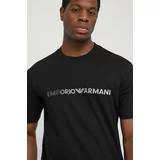 Emporio Armani Bombažna kratka majica moški, črna barva