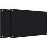  Kuhinjske zaštite od prskanja 2 kom crne 80 x 50 cm staklene | shoptok.hr