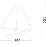Ideal Lux led prigušiva luster na sajli oz LED/48W/230V prečnik 60 cm cri 90 crna | Eponuda.com