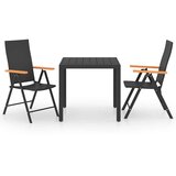  3-dijelni vrtni blagovaonski set crno-smeđi | shoptok.hr