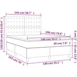 Krevet box spring s madracem LED ružičasti 140x190cm baršunasti | shoptok.hr