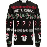 Only & Sons Puloverji ONSXMAS REG 5 ALLOVER CREW KNIT 82264253 Črna Cene