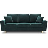 Cosmopolitan Design Petrolej zelena baršunasti sklopiva/s prostorom za odlaganje sofa 235 cm Kyoto – Cijene