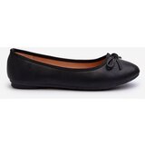 Boto Black Eco Leather Ballerina Flats with Bow | shoptok.hr