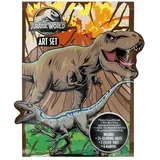 jurassic world: barvni set z nalepkami in 6 flomastri
