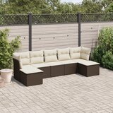 vidaXL 7-dijelni set vrtnih sofa od poliratana s jastucima smeđi Cijene
