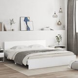  Okvir kreveta s uzglavljem i LED svjetlima bijeli 200 x 200 cm | shoptok.hr