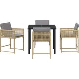 vidaXL set od 5 vrtnih stolica s jastučićima bež poli ratan | shoptok.hr