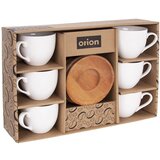 Orion Bela porcelanasta skodelica s krožnikom WHITELINE 100 ml 6 kosov., (5000019507) | Shoptok.si