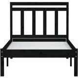  Posteljni okvir črn iz borovine 100x200 cm, (20647552) | Shoptok.si