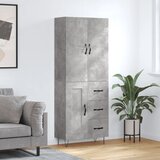 vidaXL Visoka komoda betonsko siva 69,5x34x180 cm inženirski les | Shoptok.si