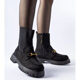 Gemre Black insulated ankle boots with a buckle Overlook | ePonuda.com
