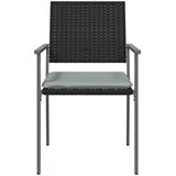  Vrtne stolice s jastucima 2 kom crne 54x62,5x89 cm poliratan | shoptok.hr