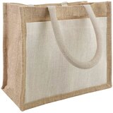  Torbe od jute s džepom 5 Prirodna i bijela 26 x 22 x 14 cm | shoptok.hr