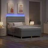  Postelja s pomičnim dnom in vzmetnico ter LED lučko svetlo siva 160x200 cm tkanina, (22067262) | Shoptok.si
