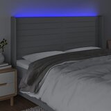  LED uzglavlje svjetlosivo 183 x 16 x 118/128 cm od tkanine | shoptok.hr
