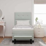  s opruga kutije Svijetlo siva 200 x 90 cm Baršun | shoptok.hr