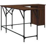 vidaXL Pisalna miza rjavi hrast 141x141x75 cm inženirski les | Shoptok.si