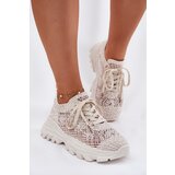 Boto Women's Sneakers With Crocheted Upper Beige Jelhiris | Shoptok.si