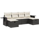 Maison Chic Seti vrtnega pohištva - Vrtna garnitura - Vrtni pohištvo set 6-delna z blazinami črna poli ratan, (21807792) | Shoptok.si