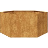 vidaXL Vrtno korito šestkotnik 104x90x45 cm corten jeklo Cene
