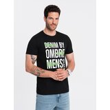 Ombre Men's cotton t-shirt with large inscription - black | Eponuda.ba