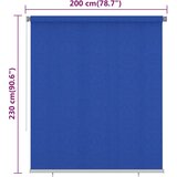  Vanjska roleta za zamračivanje 200 x 230 cm plava HDPE | shoptok.hr